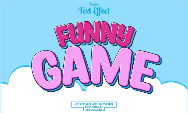 funny game modern editable text effect design