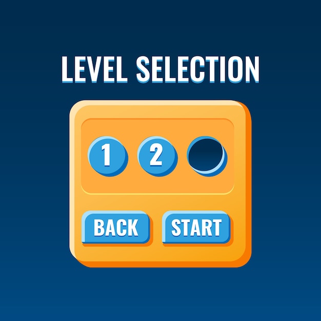 Funny game ui level selection board pop up interface