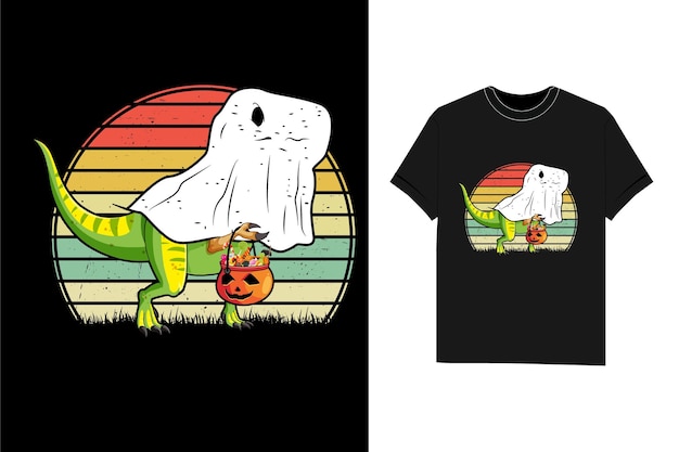 Funny Ghost Dinosaur Dino Moon Candy Toddler Boys Halloween t shirt design