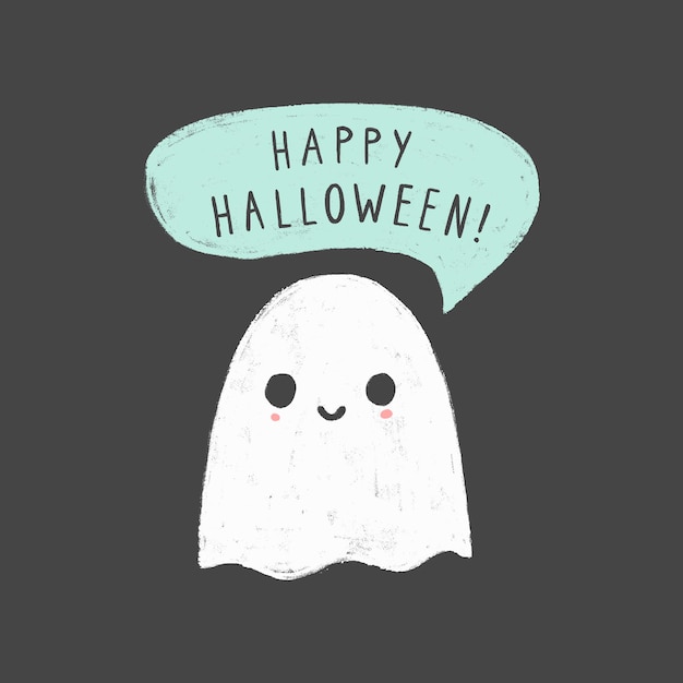 Funny ghost Vector Halloween illustration