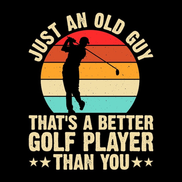 Funny Golf Players Golfer Retro Vintage Golfing Tshirt Design