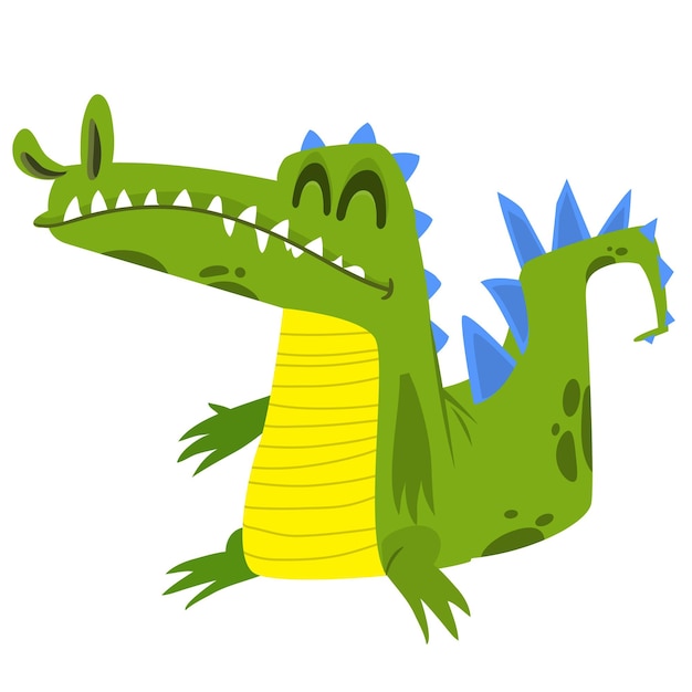 Funny green crocodile cartoon standing Vector illustration of alligator character design Funny green crocodile cartoon standing Vector illustration of alligator character design