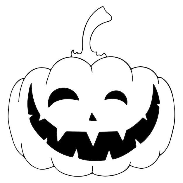 Funny Halloween pumpkin vector doodle icon