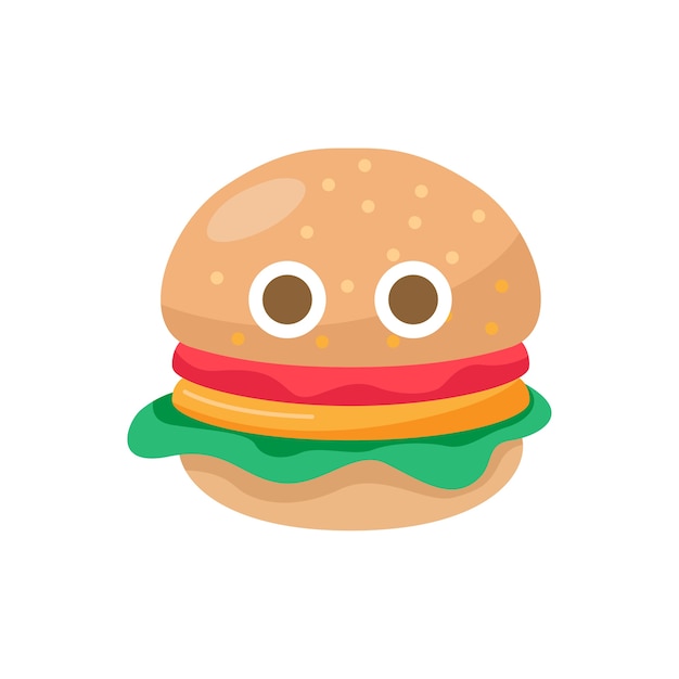 Funny Hamburger Vector Illustration