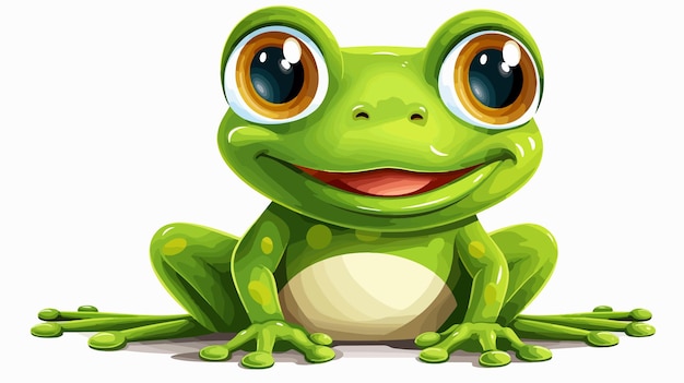 Funny Happy Frog Cartoon Vector Illustration Isolated