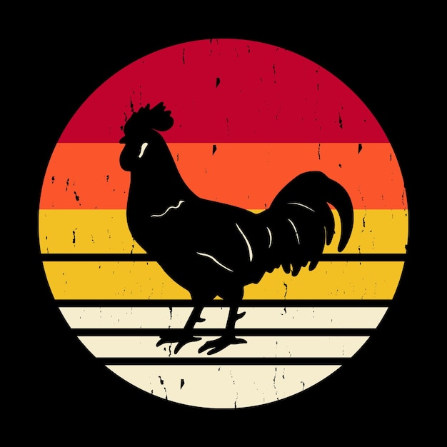 Funny Hen Chicken Farmer Retro Vintage Chicken Tshirt Design