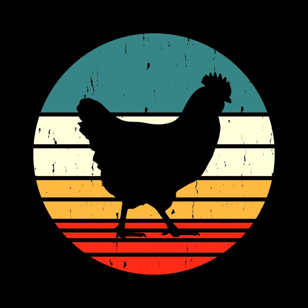 Funny Hen Chicken Farmer Retro Vintage Chicken Tshirt Design