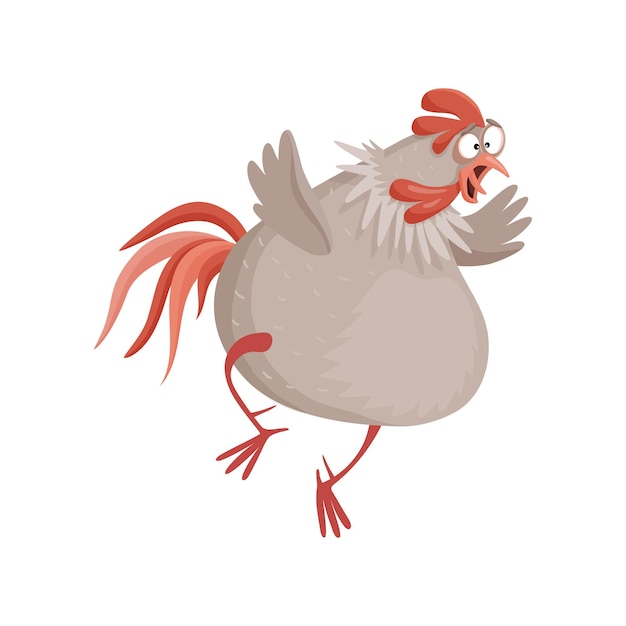 Funny hen and rooster