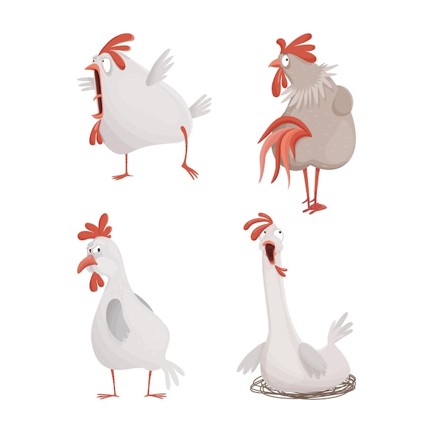 Funny Hens and Roosters