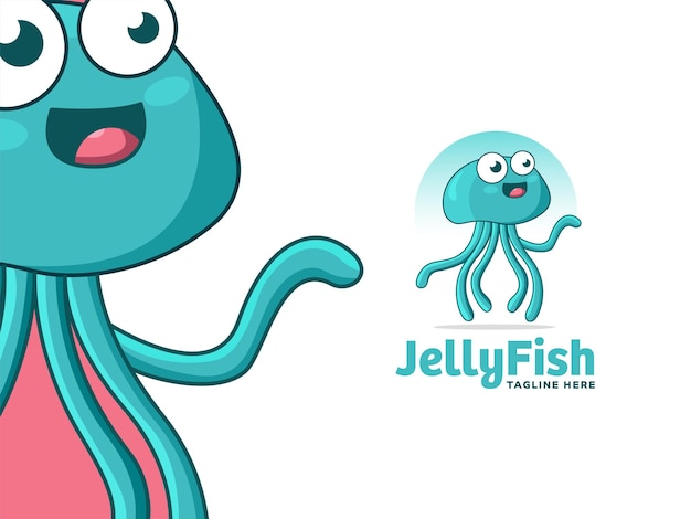 Funny Jelly Fish Illustration Vector Mascot