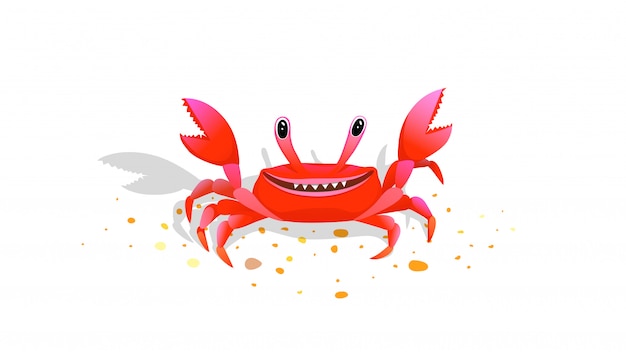 Funny kids crab mascot cheerful and happy childish picture cartoon vector illustration.