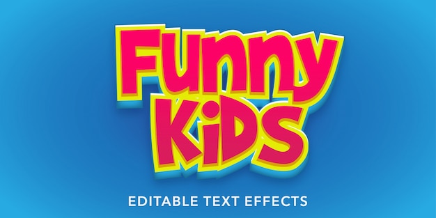 funny kids editable text style effects