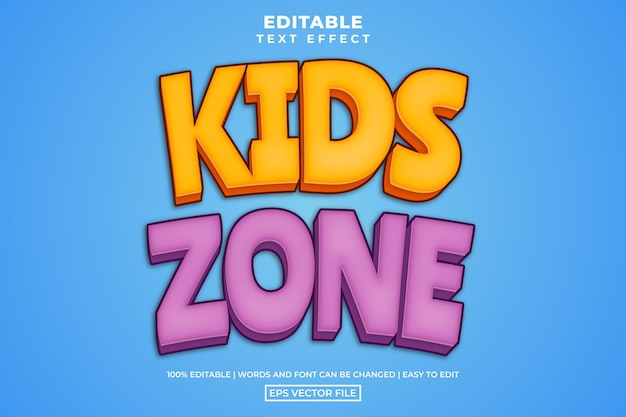 Funny kids zone editable text effect