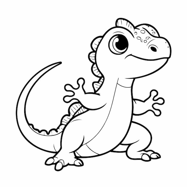 Funny Lizard Artist doodle for children page