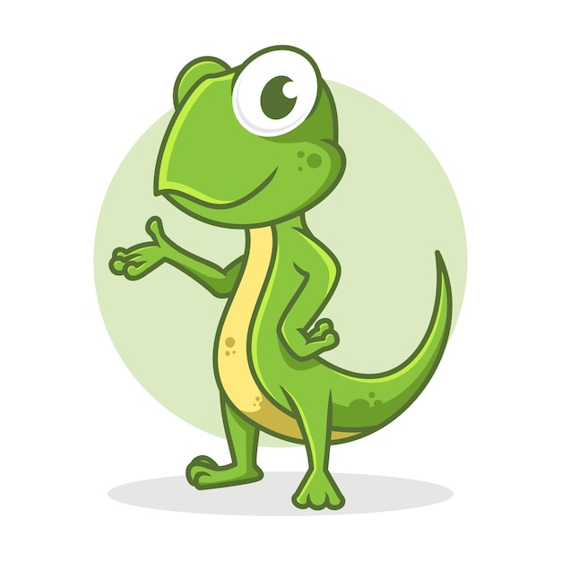 Funny lizard cartoon character