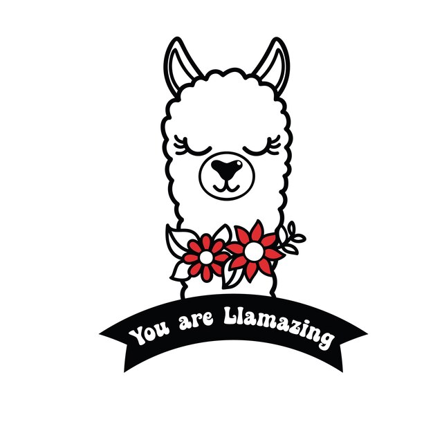 Funny Llama SVG design