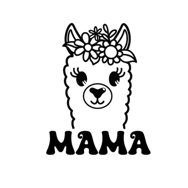 Funny Llama SVG design