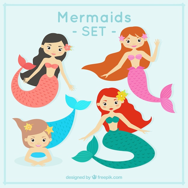 Funny mermaids design