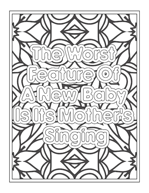 Funny Mom Quotes Coloring Page For kdp