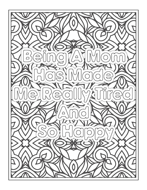 Funny Mom Quotes Coloring Page For kdp