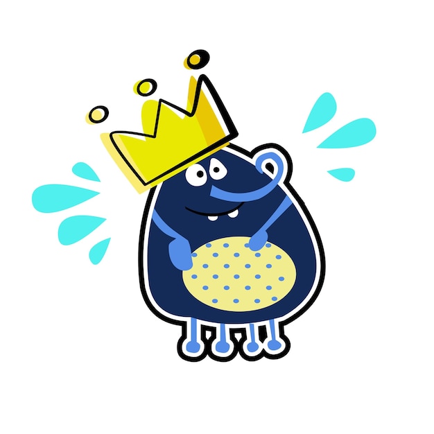 Funny Monster King Cartoon illustration