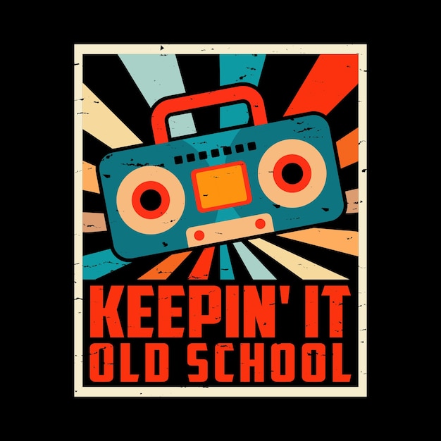 Funny Old School Hip Hop Retro Vintage Cassette Music Mixtape Tshirt Design