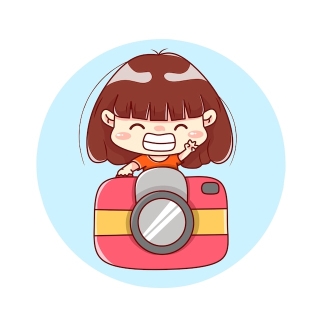 Funny photographer character kawaii designs