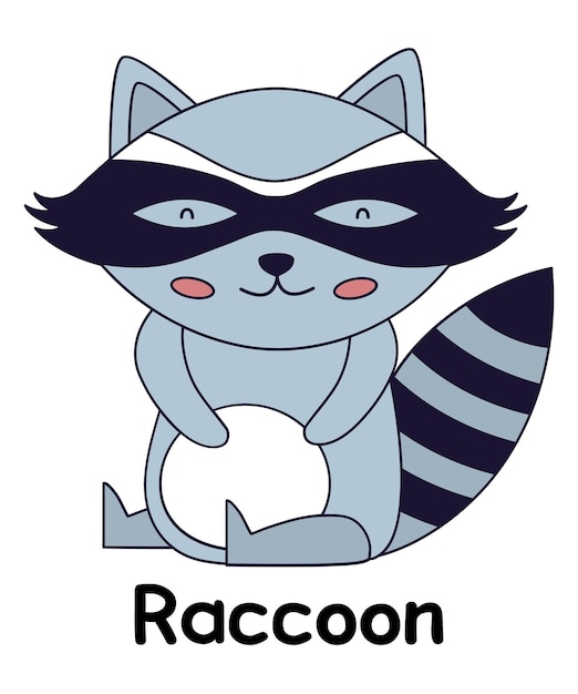 Funny Raccoon cartoon character vector Animals