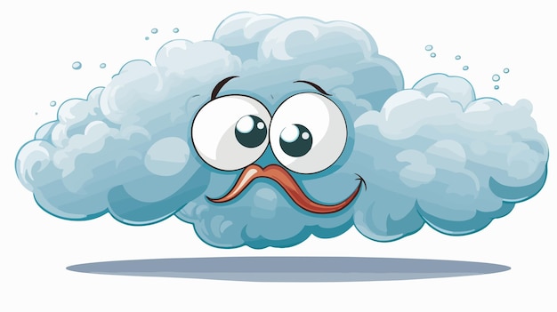 Funny Retro Cloud Monster with Thought Bubble in Vintage Style