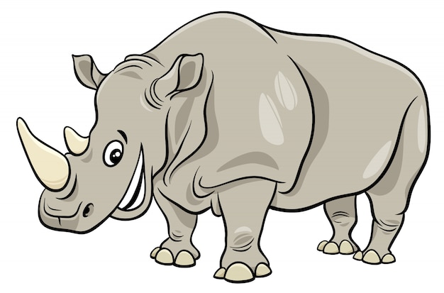 funny rhinoceros animal cartoon character