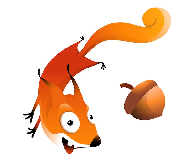 Funny Running Hilarious Squirrel Clipart Cartoon