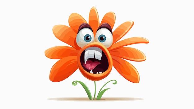 Vector funny and scary flower getting angry stock vector