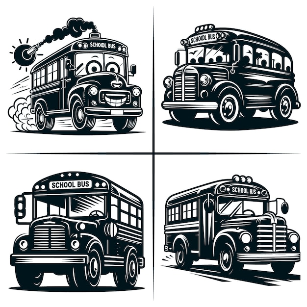 Funny School Bus Silhouette Vector FileBack to SchoolSchool Bus Driver Svg