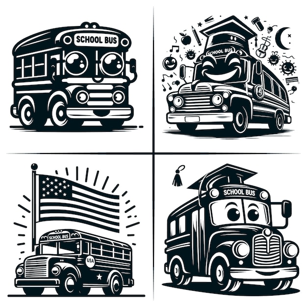 Funny School Bus Silhouette Vector FileBack to SchoolSchool Bus Driver Svg