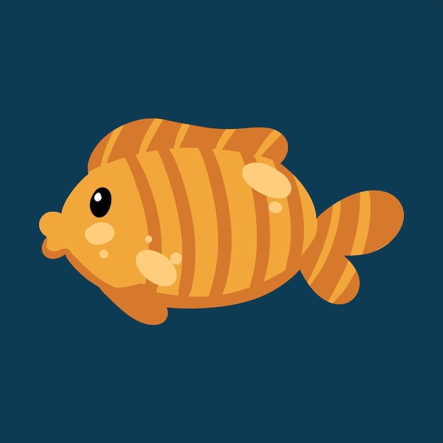 Funny  Sea Clown Fish Cartoon Illustration