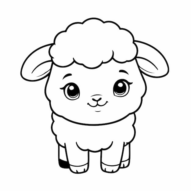 Funny Sheep doodle for kids colouring page