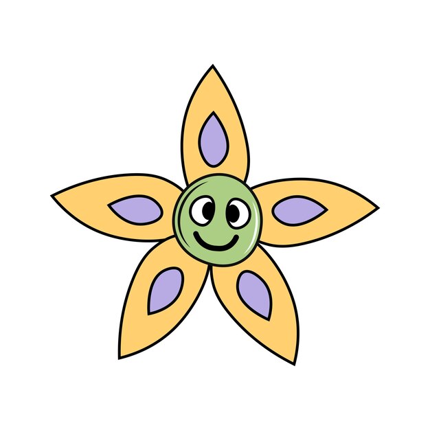 Funny simple flower vector illustration