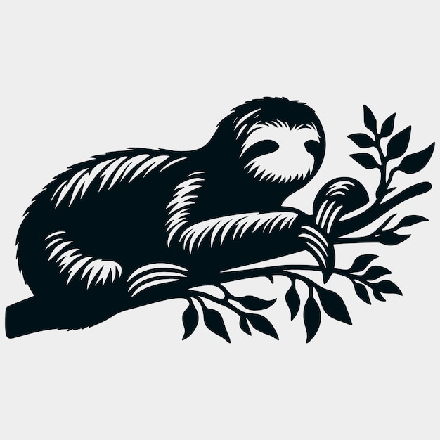 Vector funny sloth svg vector silhouette filecute slothsleep slothsloth usa flag