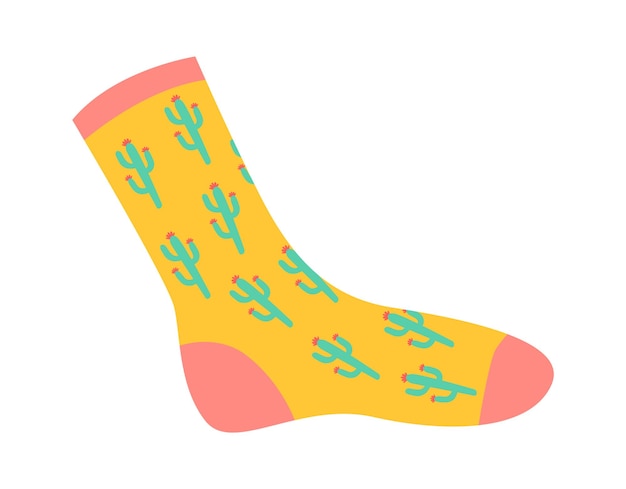 Funny Socks with cactus Vector illustration