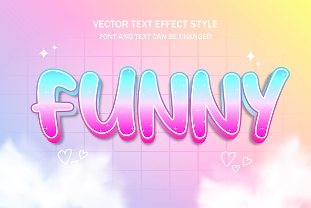 funny sparkling fantasy colorful typograph lettering editable text effect font style template design