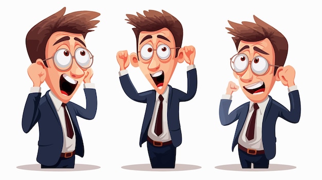 Funny Stressed Businessman Vector Illustration