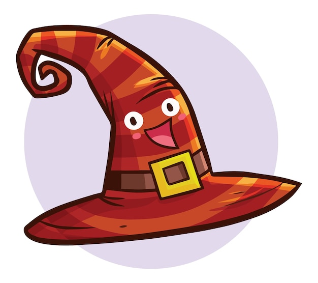 Funny stripes brown witch hat cartoon character