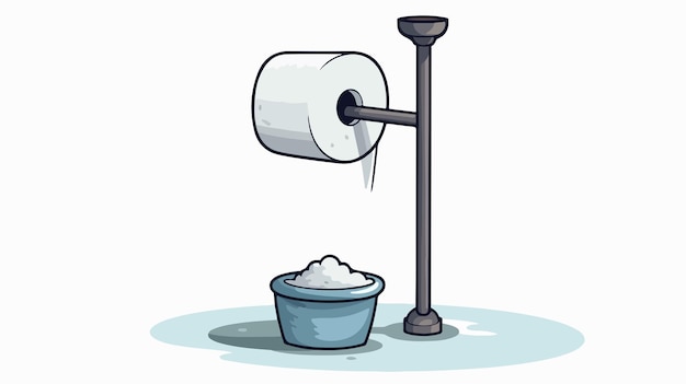 Vector funny toilet paper and plunger cartoon vector illustration