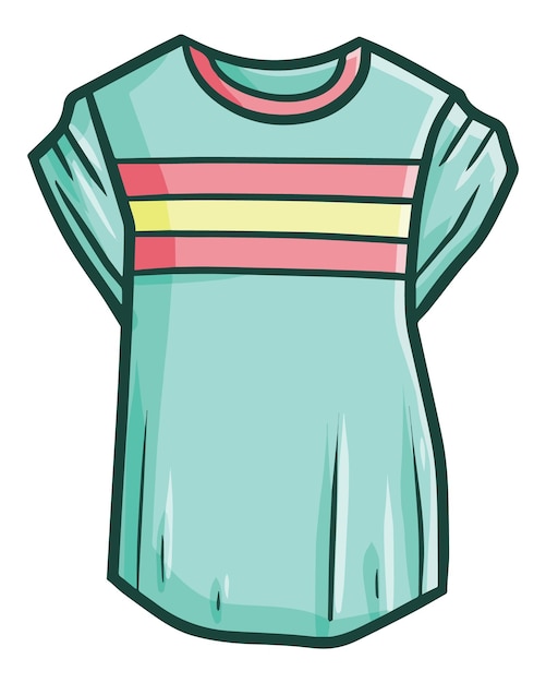 Funny tosca green female's shirt cartoon illustration