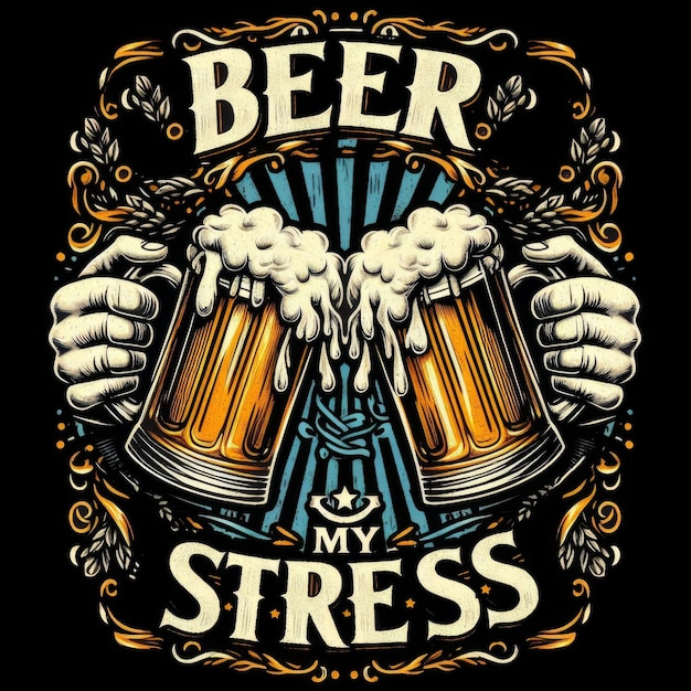 Vector funny vector tshirt design for beer lover