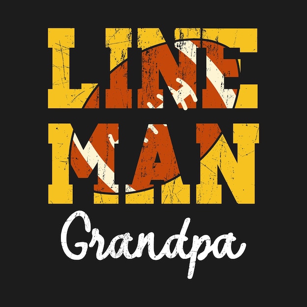 Vector funny vintage lineman grandpa football player matching family gift tshirt design