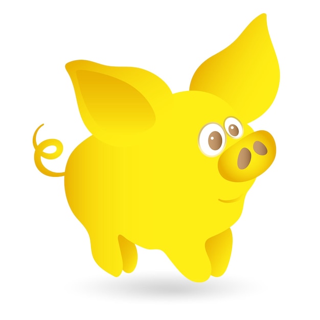 Funny yellow pig