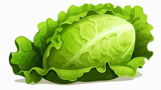 Vector funny and yummy big lettuce for your salad