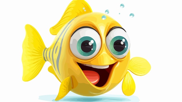 Vector funny and yummy fish with fresh lemon vector illustration