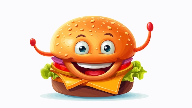 Funny and Yummy Patty Ready to Eat Vector Illustration